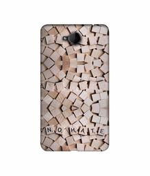 Amazon Brand - Solimo Designer No Hate On Wooden Block 3D Printed Hard Back Case Mobile Cover for Microsoft Lumia 650