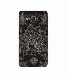 Amazon Brand - Solimo Designer White Peacock Rangoli 3D Printed Hard Back Case Mobile Cover for Samsung Galaxy On5