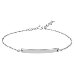 Women's Engravable 925 Sterling Silver Adjustable Box Chain Bracelet with Polished I.D. Bar, 7.5, Size 0