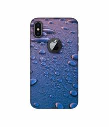 Amazon Brand - Solimo Designer Water Drops 3D Printed Hard Back Case Mobile Cover for Apple iPhone X (Logo Cut)