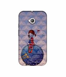 Amazon Brand - Solimo Designer Lady Vector Patternn 3D Printed Hard Back Case Mobile Cover for Motorola Moto E 2nd Generation