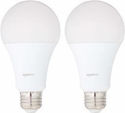 AmazonBasics 100 Watt Equivalent, Daylight, Non-Dimmable, A21 LED Light Bulb | 2-Pack (Renewed)