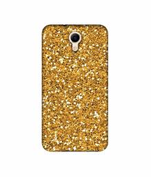 Amazon Brand - Solimo Designer Golden Sparkle UV Printed Soft Back Case Mobile Cover for Micromax Bharat 3 Q437