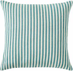 Amazon Brand – Ravenna Home Casual Striped Throw Pillow - 17 x 17 Inch, Teal