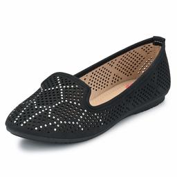 Flavia Women's Black Ballet Flats-9 UK (41 EU) (10 US) (FL-918/BLK)