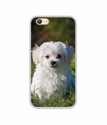 Amazon Brand - Solimo Designer White Dog UV Printed Soft Back Case Mobile Cover for Oppo A57