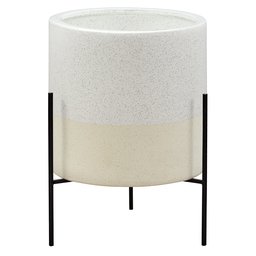 Amazon Brand – Rivet Mid-Century Ceramic Planter with Stand, 17