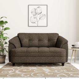 Amazon Brand - Solimo Newport Fabric 2 Seater Sofa (Brown)