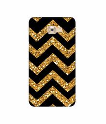 Amazon Brand - Solimo Designer Golden Zik Zak Pattern 3D Printed Hard Back Case Mobile Cover for Samsung Galaxy C7 Pro