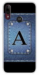 Amazon Brand - Solimo Designer Multicolor Button Jeans Alphabet-A Printed Soft Back Case Mobile Cover for Motorola Moto E6s / Motorola Moto E6 Plus