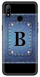 Amazon Brand - Solimo Designer Button Jeans Alphabet-B 3D Printed Hard Back Case Mobile Cover for Realme 3 / Realme 3i