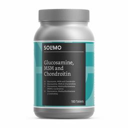 Marca Amazon - Solimo suplemento alimentar à base de glucosamina, condroitina, metilsulfonilmetano e manganês, 180 comprimidos