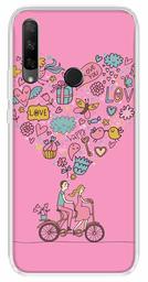 Amazon Brand - Solimo Designer Multicolor Happy Love Pink Pattern Printed Soft Back Case Mobile Cover for Huawei Honor 9X