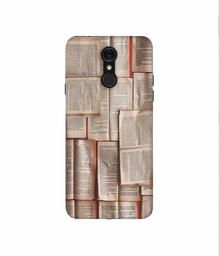 Amazon Brand - Solimo Designer Books Texture 3D Printed Hard Back Case Mobile Cover for LG Q7