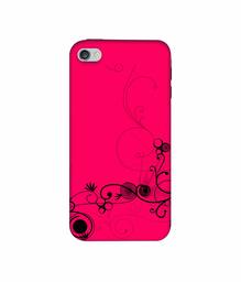 Amazon Brand - Solimo Designer Black Pattern on Pink 3D Printed Hard Back Case Mobile Cover for Apple iPhone 4 / 4S