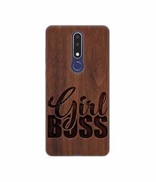 Amazon Brand - Solimo Designer Girl Boss On Wood 3D Printed Hard Back Case Mobile Cover for Nokia 3.1 Plus