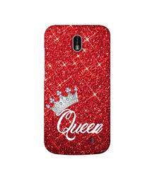 Amazon Brand - Solimo Designer Queen On Red Glitter 3D Printed Hard Back Case Mobile Cover for Nokia 1