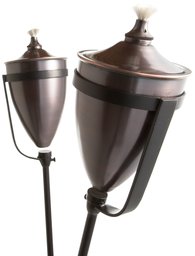 Strathwood Basics Bronze-Finish Yard Torch with Iron Stand, Set of 2