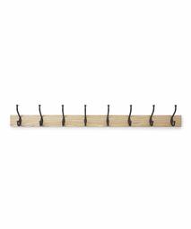 AmazonBasics Wall Mounted Standard Coat Rack, 8 Hooks, Set of 2, Natural (Renewed)