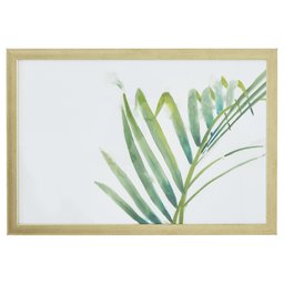 Rivet Modern Left Facing Palm Frond Leaf Print Framed Wall Art Décor