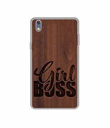 Amazon Brand - Solimo Designer Girl Boss On Wood UV Printed Soft Back Case Mobile Cover for Lyf Water 8