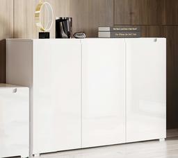 Marque Amazon - Movian - Buffet à 3 portes, 130 x 42 x 86,7 cm, Blanc