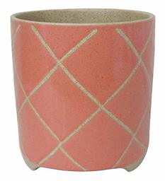 Amazon Brand – Stone & Beam Medium Windowpane Footed Stoneware Planter, 7.9