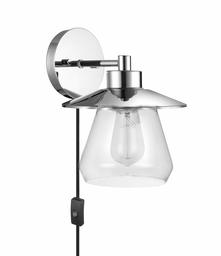 Amazon Brand – Stone & Beam Contemporary Wall Sconce with Plug-In or Hardwire Options, Vintage Edison Bulb Included, 10.2