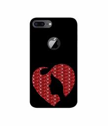 Amazon Brand - Solimo Designer Heart Shape Lady with Glitter 3D Printed Hard Back Case Mobile Cover for Apple iPhone 8 Plus (with Logo Cut)