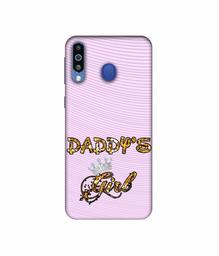 Amazon Brand - Solimo Designer Daddy's Girl in Glitter Pattern 3D Printed Hard Back Case Mobile Cover for Samsung Galaxy M21