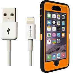 Otterbox Defender Series Case for iPhone 6 and AmazonBasics Lightning Cable (6-Feet) Pack