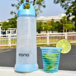 Eono Essentials Infuser Fruit Water Bottle with Handle, Fruit Water Bottle, Infuser Water Bottle, Water Bottle,BPA FREE Reusable Plastic Water Bottle with Fruit Infusion Sports Water Bottle 24OZ 700ml (Blue)