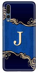 Amazon Brand - Solimo Designer Blue Pattern Alphabet-J 3D Printed Hard Back Case Mobile Cover for Huawei P20 Pro