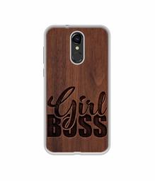 Amazon Brand - Solimo Designer Girl Boss On Wood UV Printed Soft Back Case Mobile Cover for Lava Z70