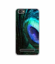 Amazon Brand - Solimo Designer Peacock Feather UV Printed Soft Back Case Mobile Cover for Lyf Wind 6