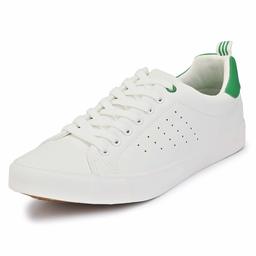 Klepe Men's Green Vulcansied PU White Sneakers-9 UK (43 EU) (10 US) (0710J/WHTGRN)