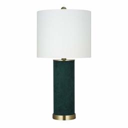 Amazon Brand – Rivet Modern Suede Table Lamp, LED Bulb Included, 25