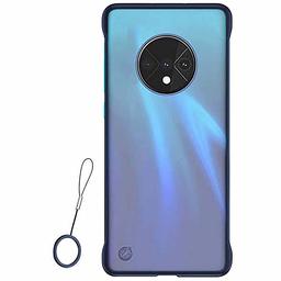 Amazon Brand - Solimo Mobile Cover (Transparent Hard Back & Slim) for OnePlus 7T (Blue)