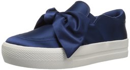 Amazon Brand - The Fix Women's Jozie Silk Bow Slip-On Sneaker, Navy, 6 B US