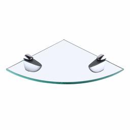 Umi Essential Tempered Glass Corner Shelf Lavatory Bathroom 8MM-Thick Wall Mount Triangular Polished Chrome, BGS3100-KES