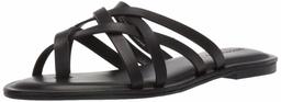 Amazon Brand - 206 Collective Women's Solo Leather Slide Sandal, Black, 10 B US