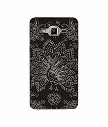 Amazon Brand - Solimo Designer White Peacock Rangoli 3D Printed Hard Back Case Mobile Cover for Samsung Galaxy J2 Prime