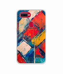 Amazon Brand - Solimo Designer Dark Multicolor Blocks UV Printed Soft Back Case Mobile Cover for Oppo F9 Pro