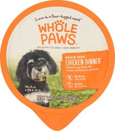 Whole Paws, Grain Free Dog Food, Chicken Dinner, 3.5 oz