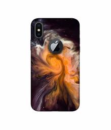 Amazon Brand - Solimo Designer Galaxy 3D Printed Hard Back Case Mobile Cover for Apple iPhone X (Logo Cut)