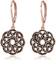 Sterling Silver Celtic Knot Lever-Back Drop Earrings