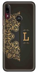 Amazon Brand - Solimo Designer Black Pattern Alphabet-L 3D Printed Hard Back Case Mobile Cover for Motorola Moto E6s / Motorola Moto E6 Plus