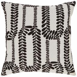 Amazon Brand – Stone & Beam Contemporary Vine Throw Pillow - 17 x 17 Inch, Black / Ivory