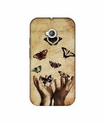 Amazon Brand - Solimo Designer Butterflies 3D Printed Hard Back Case Mobile Cover for Motorola Moto E 2nd Generation