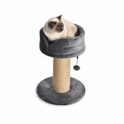 AmazonBasics Large Cat Scratching Post Tree Tower with Platform Bed - 16 x 16 x 21 Inches, Grey